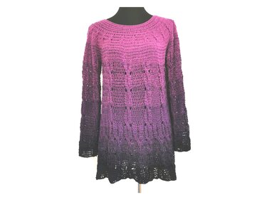 Pullover Berenjena, Häkelanleitung