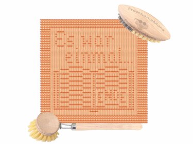 Strickmotiv Deckchen Spültuch „ Märchenbuch “ einfach + gratis Banderolen - Bild 4
