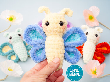 Häkelanleitung Schmetterling Amigurumi No-Sew Schnell & Einfach Kuscheltier