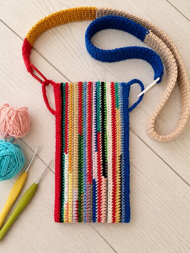 Crochet Pattern Colorful Bag with Shoulder Strap T39 - Image 8