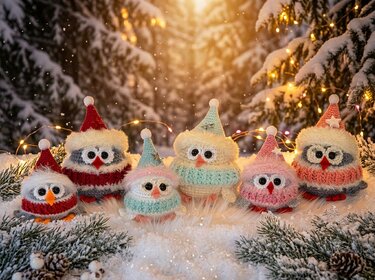 Winter owls "Piep" in two sizes