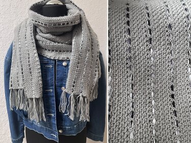 Crochet Pattern Cosy Scarf with Woven Colour Effect