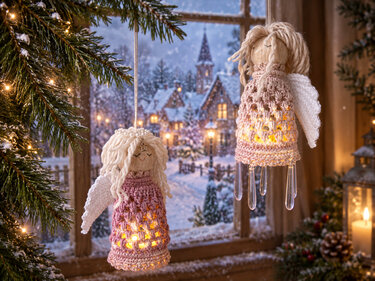 Crocheted Angel Lantern Pattern – Glowangel Christmas Ornament (PDF)