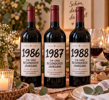 Weinetiketten Geburtstag 80er Jahre | Jahrgang 1980–1989 - Bild 3