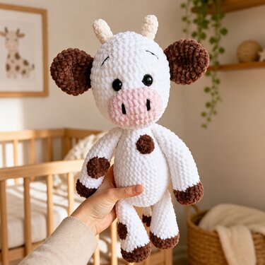 Häkelanleitung Kuh, Amigurumi Kuh häkeln, Kuh häkeln, Kuh Spieluhr häkeln