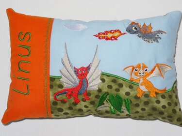 Drachen Kissen ITH Stickdatei - Bild 6
