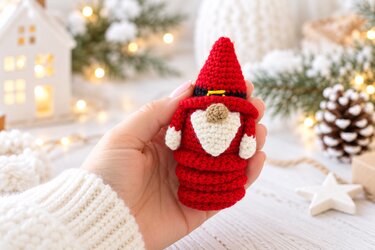 Häkelanleitung Spiral Weihnachtsgnom, Wichtel Christbaumschmuck - Bild 7