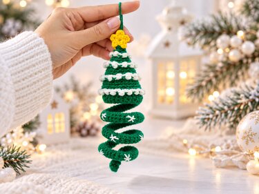 Häkelanleitung Weihnachtsbaum-Spirale, Tannenbaum Christbaumschmuck