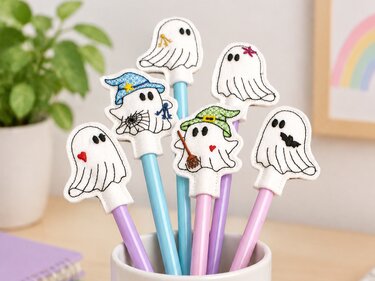 ITH LED Stickdatei Stiftetopper Gespenster Halloween Geist