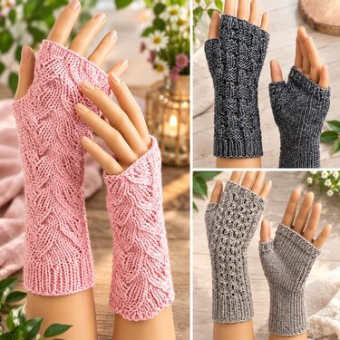 3 Strickanleitungen Handstulpen Armstulpen