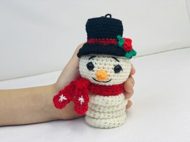 Spiral Snowman Crochet Pattern, Christmas Tree Ornament - Image 2
