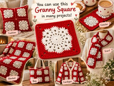 Granny Square Snowflake Coaster - Blanket Motif PDF Pattern and Video Tutor - Image 7