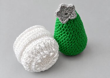 Häkelanleitung Teelichthalter Schneeball und Baum, Weihnachtsdeko 2 tlg.