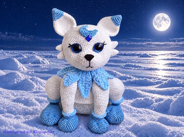 Winterlampe Polarfuchs Moonlight, Häkelanleitung