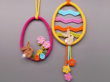 Hänge-Deko Ostern für Türen & Wände einfach und vielseitig - aus Wollresten - Häkeln