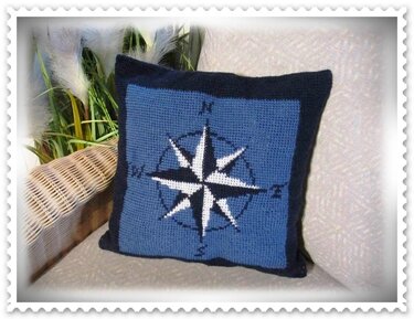 Häkelanleitung Kompasskissen Nautik
