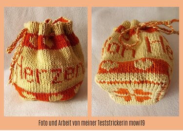 Strickanleitung Geschenksäckchen "Von Herzen" 2er Set- in Doubleface