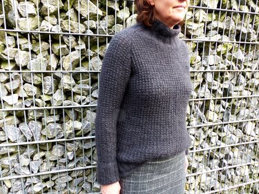 Strickanleitung, Pullover mit Raglanschräge und Stehkragen, Größe S - XXL
