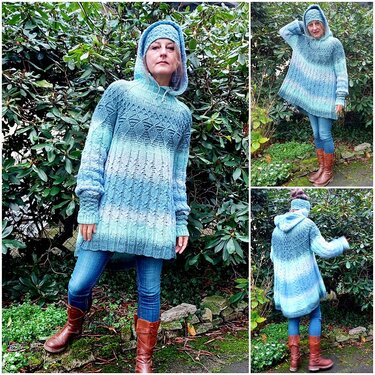 Wohlfühlpulli mit Kapuze, oder Rolli von MMdesign - Häkeln