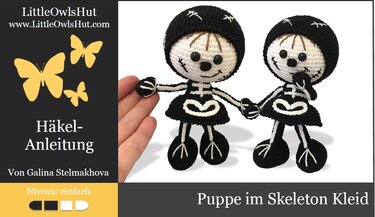 159DE Häkelanleitung Puppe im Skeleton Kleid - Amigurumi PDF Stelmakhova CP - Bild 3