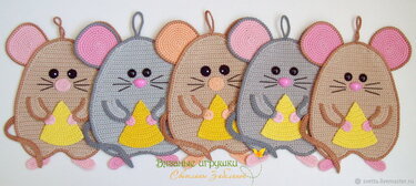 240DE Häkelanleitung Maus mit Käse Topflappen - PDF Zabelina CP