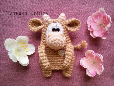 268DE Häkelanleitung Bulle Brosche - Amigurumi PDF Knittoy CP - Bild 6