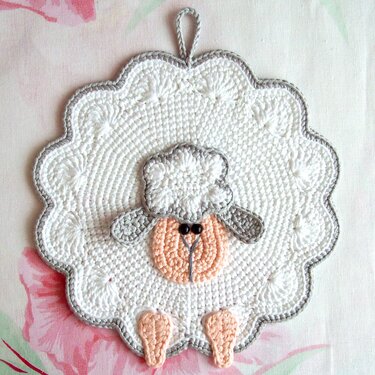 053DE Häkelanleitung Schaf Topflappen - PDF Zabelina CP