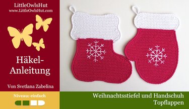 110DE Häkelanleitung Stiefel und Handschuh - Topflappen PDF Zabelina CP