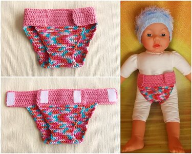 Windel für Puppen 45-50 cm - Häkelanleitung