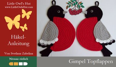 030DE Häkelanleitung Gimpel Topflappen - PDF Zabelina CP - Bild 2