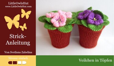 189DE Strickanleitung Veilchen in Töpfen - Amigurumi PDF Zabelina CP - Bild 4
