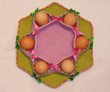 S09DE Sparset 2 Häkelanleitungen Hausdeko - Großes und kleines Ostereierkörbchen - PDF Sharapova CP