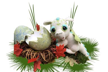 Dragonbaby Shy Pattern Amigurumi - Crochet