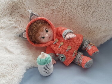 Häkelanleitung, Baby Emmi im Winter - Häkeln