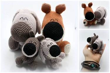 Sparpaket Grinsehunde (mini & groß) von LaCritza - Häkeln