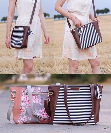 Tasche HOLLY | Nähanleitung & Schnittmuster / Schultertasche mit Reißverschluss / Ledertasche