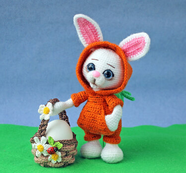 Easter Bunny in Carrot Tracksuit - Crochet