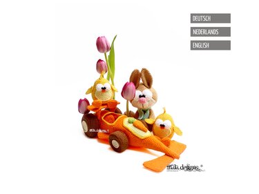 Möhrenflitzer MIT Fahrer und Boxenluder - Häkeln