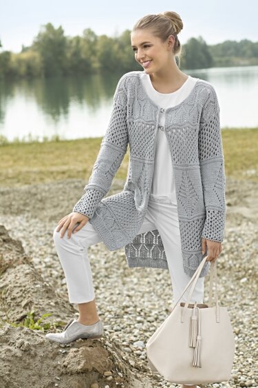 Strickanleitung: Longjacke im Mustermix