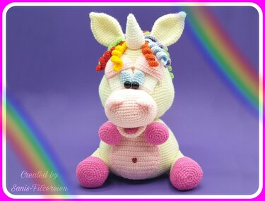 Häkelanleitung Regenbogen-Einhorn
