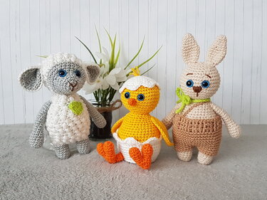 Häkelanleitung, kleine Osterfreunde