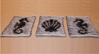 Nautikdecke Erweiterung "Seepferdchen und Muschel" - Stricken