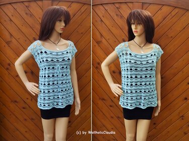 Häkelanleitung Netzshirt/ Sommershirt "Sara" - alle Größen