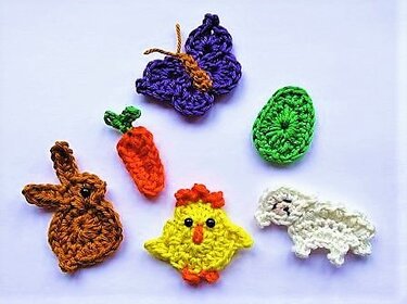 Häkelapplikationen Ostern - Häkeln