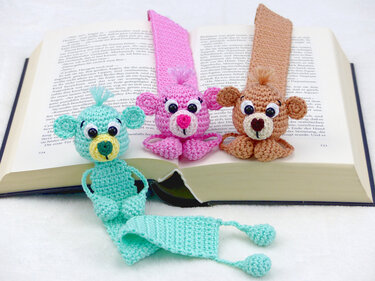 Häkelanleitung Teddy Lesezeichen