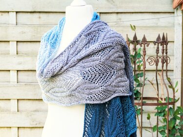 "Panta Rhei" Lace Stole, knitting pattern, one size, customizable