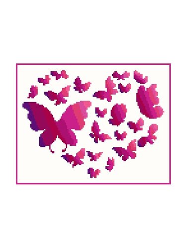 Häkelmuster * SCHMETTERLINGS HERZ * Grafik für FM Decke