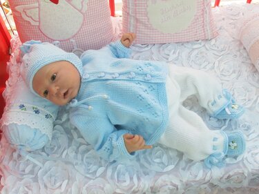 Babyset CHARLIE Gr.50 4-teilig für Baby und Reborn - Stricken