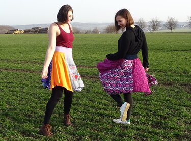 Kinder und Damen 6 Eck Tellerrock mit Schnittmuster nähen