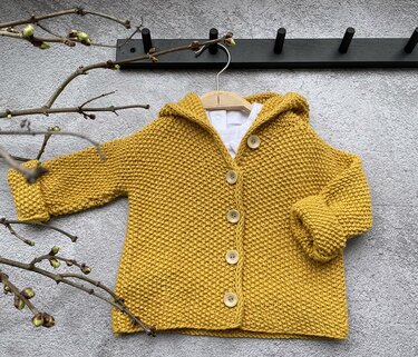 Strickanleitung Kapuzenjacke ALINA Größe 68 - 104